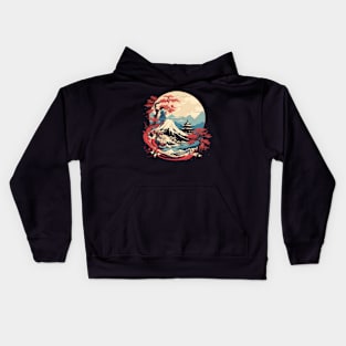 JAPANESE WOODBLOCK PRINT Kids Hoodie